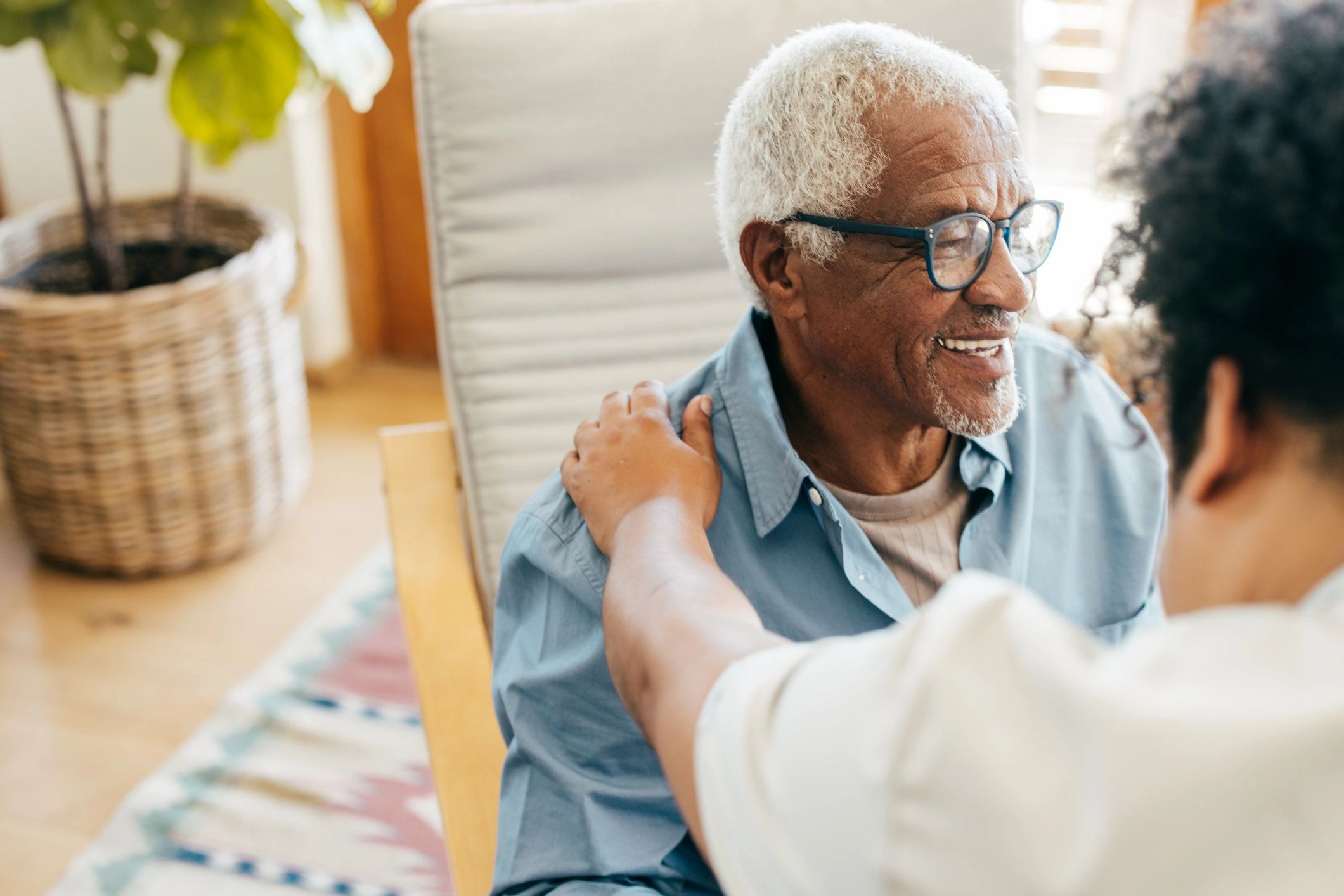 social worker helping seniors